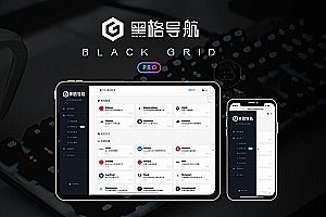 卡片式书签站点黑格导航网站主题模板展示